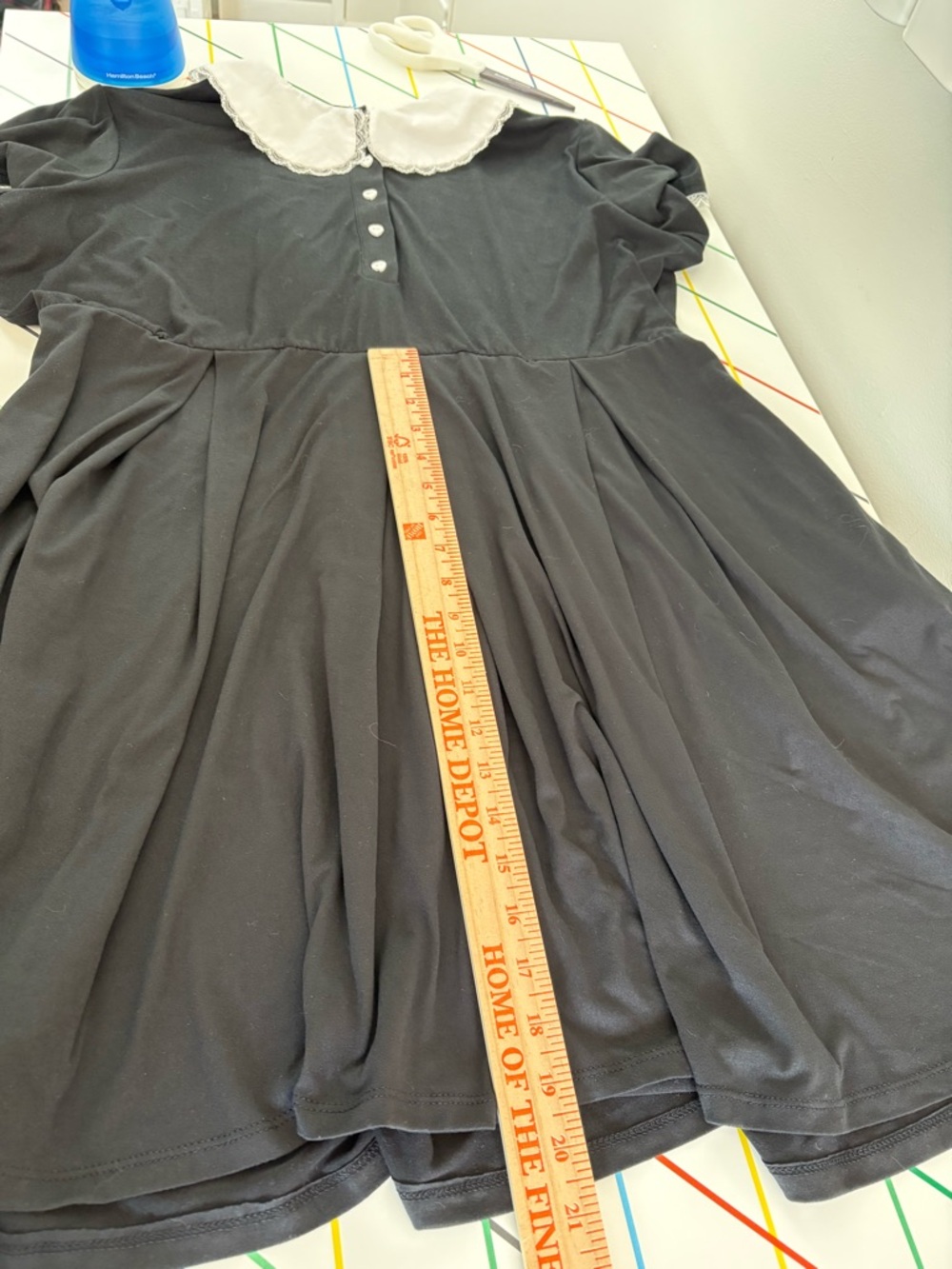 Hot Topic Goth Kawaii black dress w/ white Peter Pan collar & lace sz 14/16 (1) - Picture 11 of 13